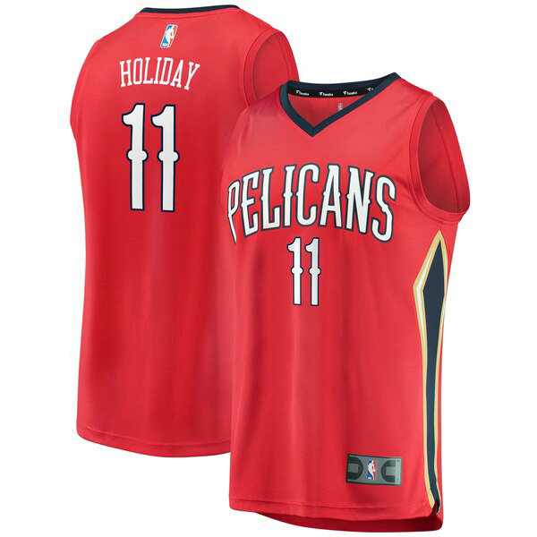 Maillot New Orleans Pelicans Homme Jrue Holiday 11 Statement Edition Rouge
